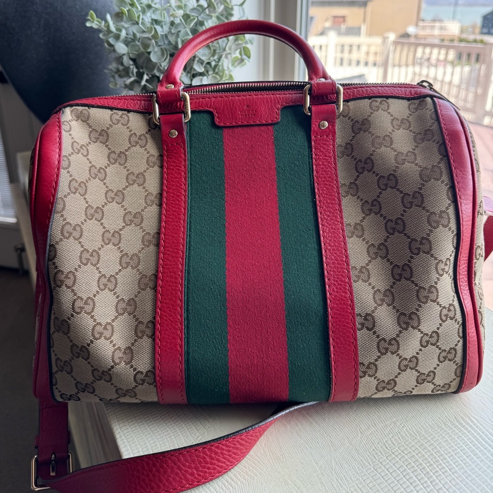 Gucci Boston bag canvas red crossbody